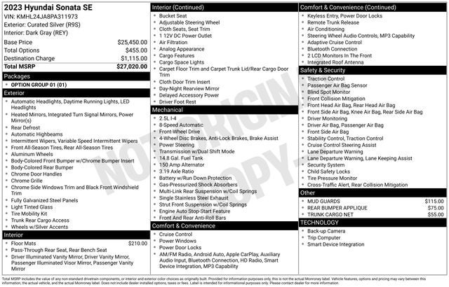 2023 Hyundai Sonata SE
