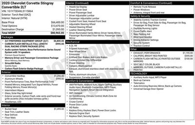 2020 Chevrolet Corvette 2LT