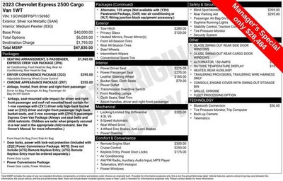 2023 Chevrolet Express Cargo Van Explorer