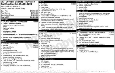 2021 Chevrolet Silverado 1500 Custom Trail Boss