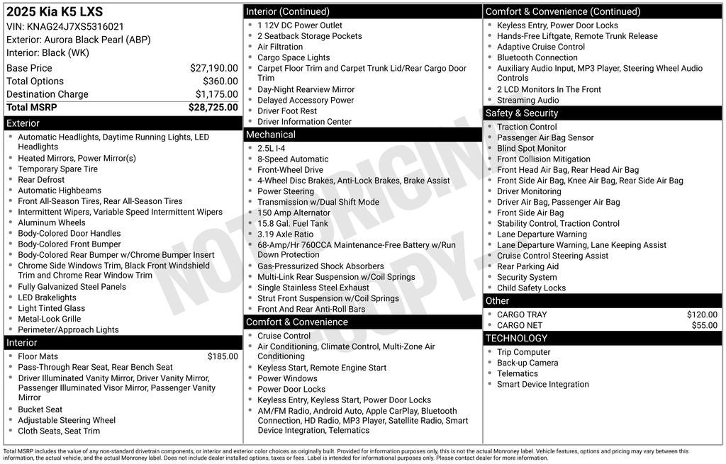 2025 Kia K5 LXS