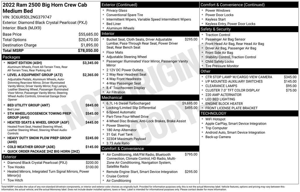 2022 RAM 2500 Big Horn