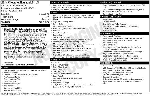 2014 Chevrolet Equinox LS