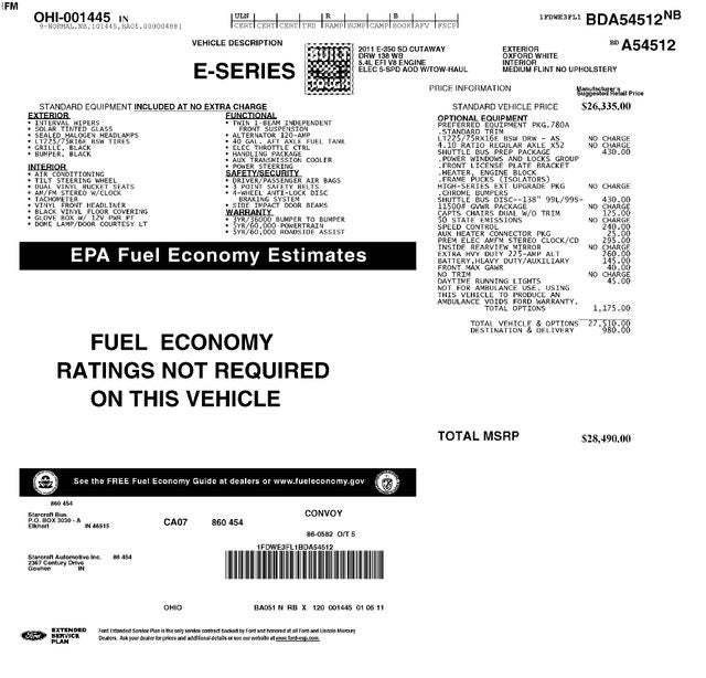 2011 Ford E-350SD Base Cutaway