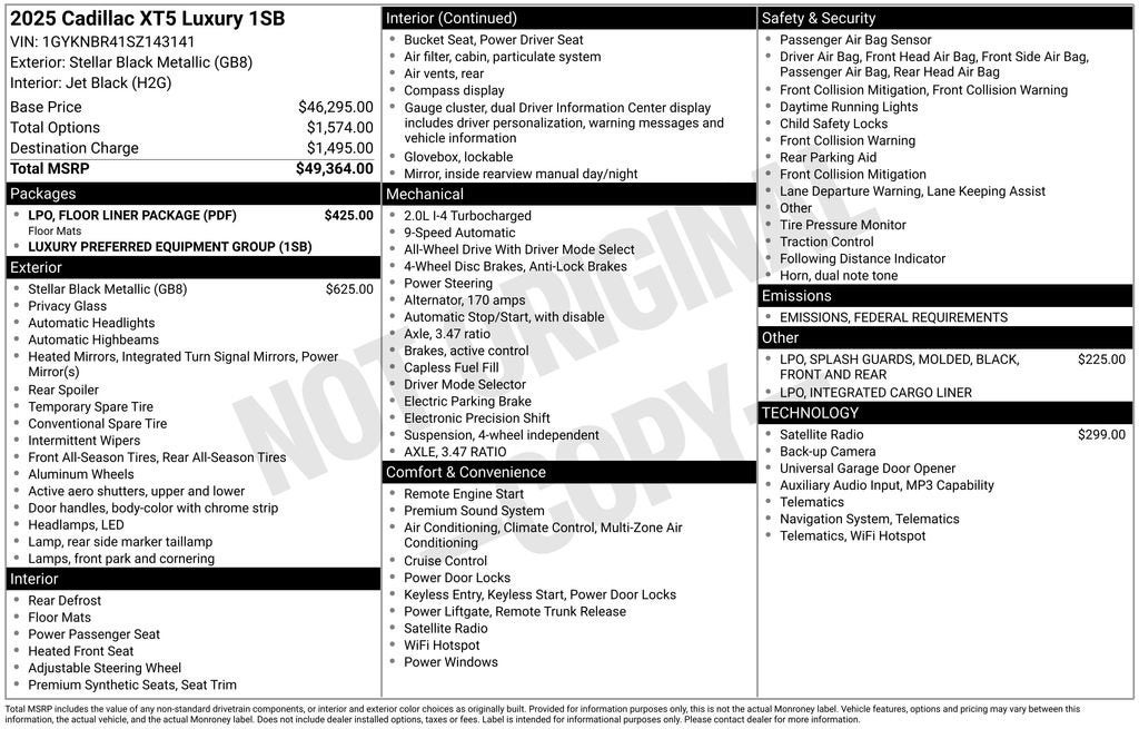 2025 Cadillac XT5 Luxury