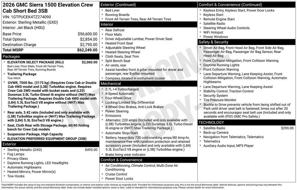 2026 GMC Sierra 1500 Elevation