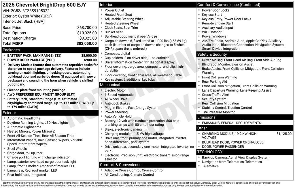 2025 Chevrolet BrightDrop 600 Base