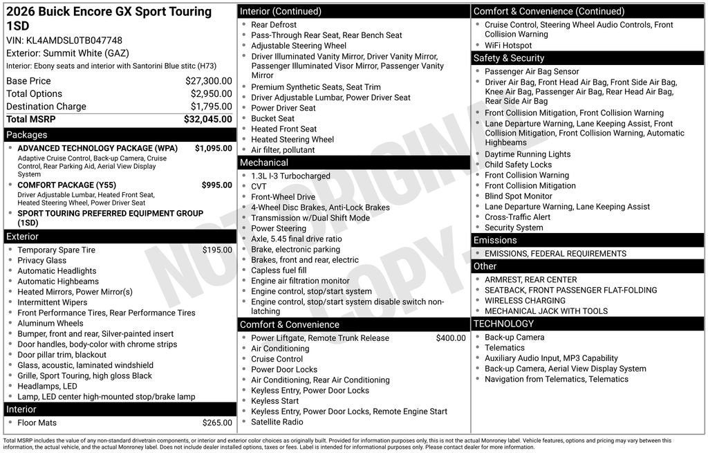 2026 Buick Encore GX Sport Touring