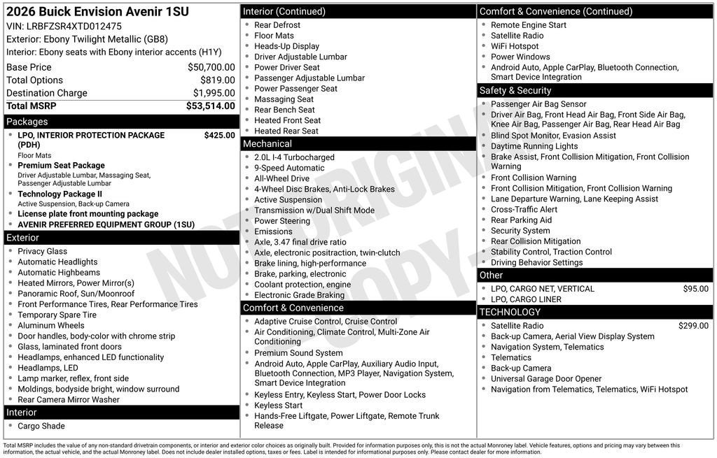 2026 Buick Envision Avenir