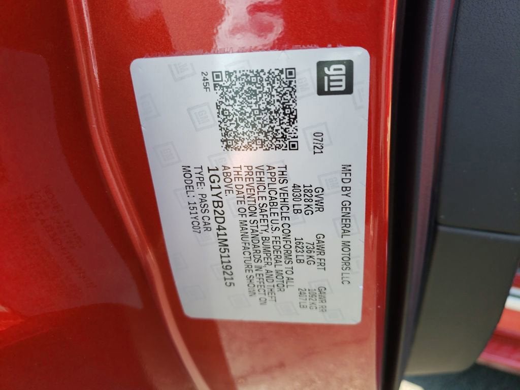 2021 Chevrolet Corvette Stingray 2LT