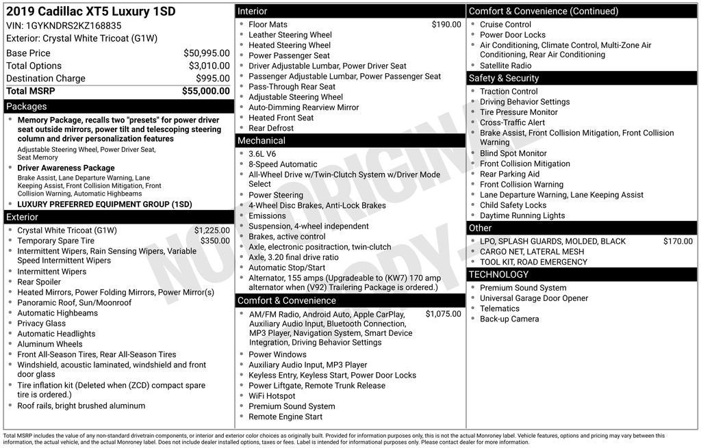 2019 Cadillac XT5 Luxury AWD
