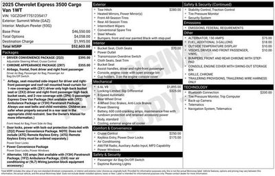 2025 Chevrolet Express Cargo 3500 WT
