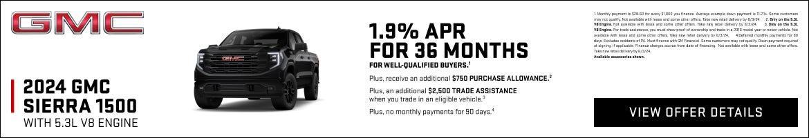 1.9% APR FOR 36 MONTHS for well-qualified buyers.1

Plus, receive an additional $750 PURCHASE ALL...