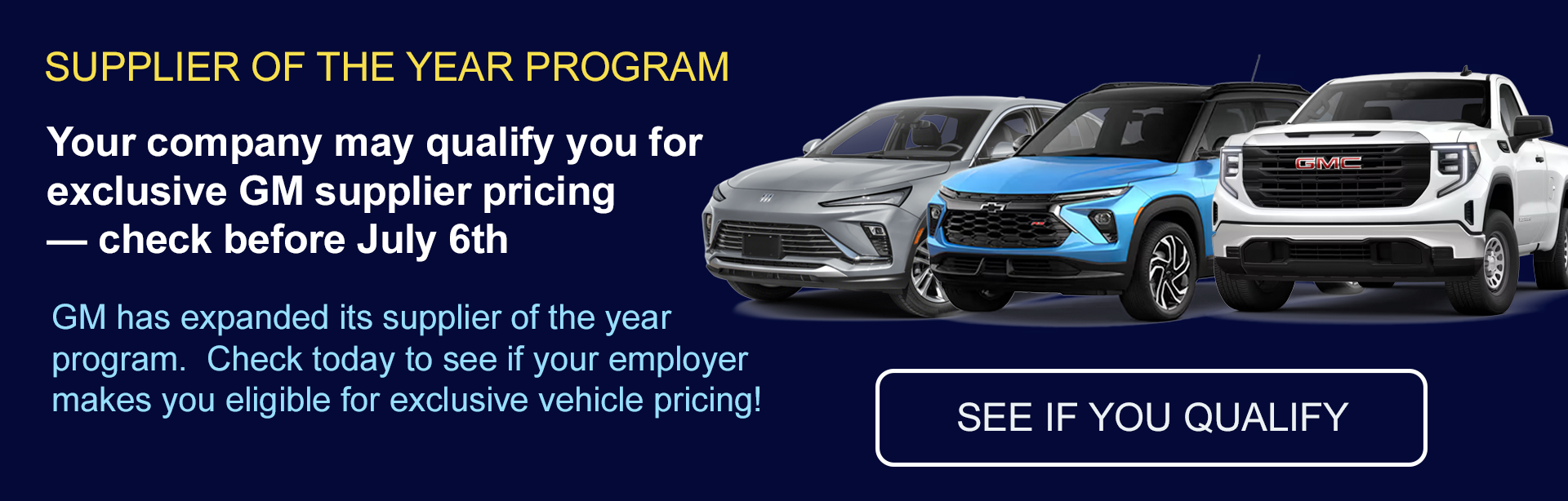 Vehicle lineup on blue background - Supplier of the Year 